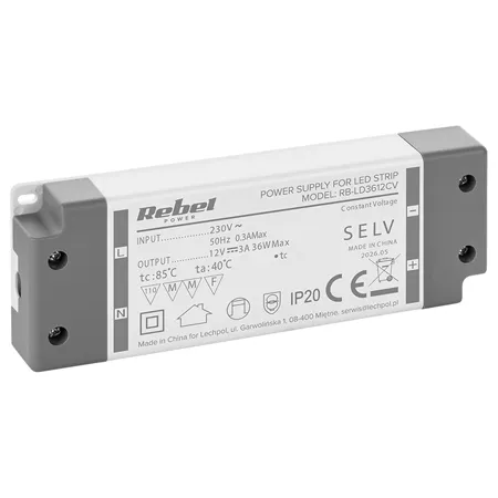 Alimentator Banda LED IP20 12V 3A 36W Rebel
