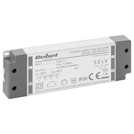 Alimentator Banda LED IP20 12V 5A 60W Rebel