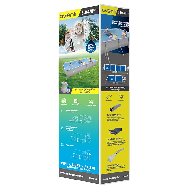 Piscina cu Cadru 394X207X80 CM Avenli