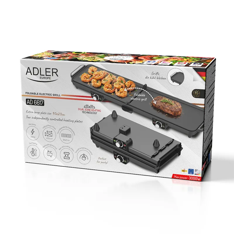 Grill Electric 2 Placi Max 3000W Adler
