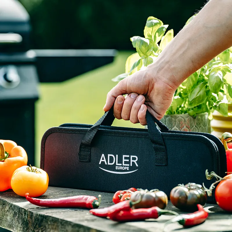 Set Accesorii Grill Inox cu Husa Ad 6730 Adler