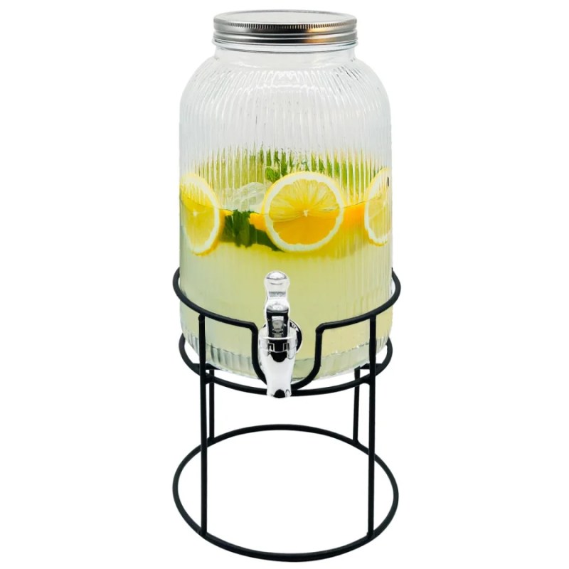 Dozator de bauturi din sticla Adler AD 6742, 4 L cu stand si robinet