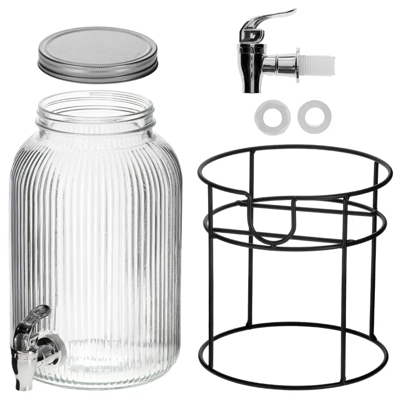 Dozator de bauturi din sticla Adler AD 6742, 4 L cu stand si robinet