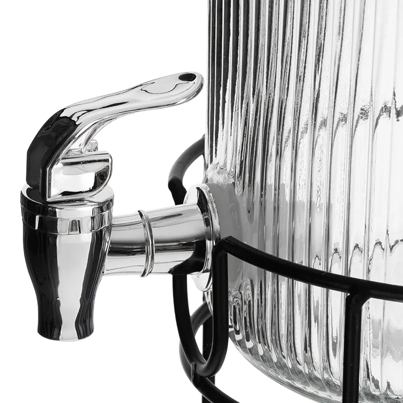 Dozator de bauturi din sticla Adler AD 6742, 4 L cu stand si robinet