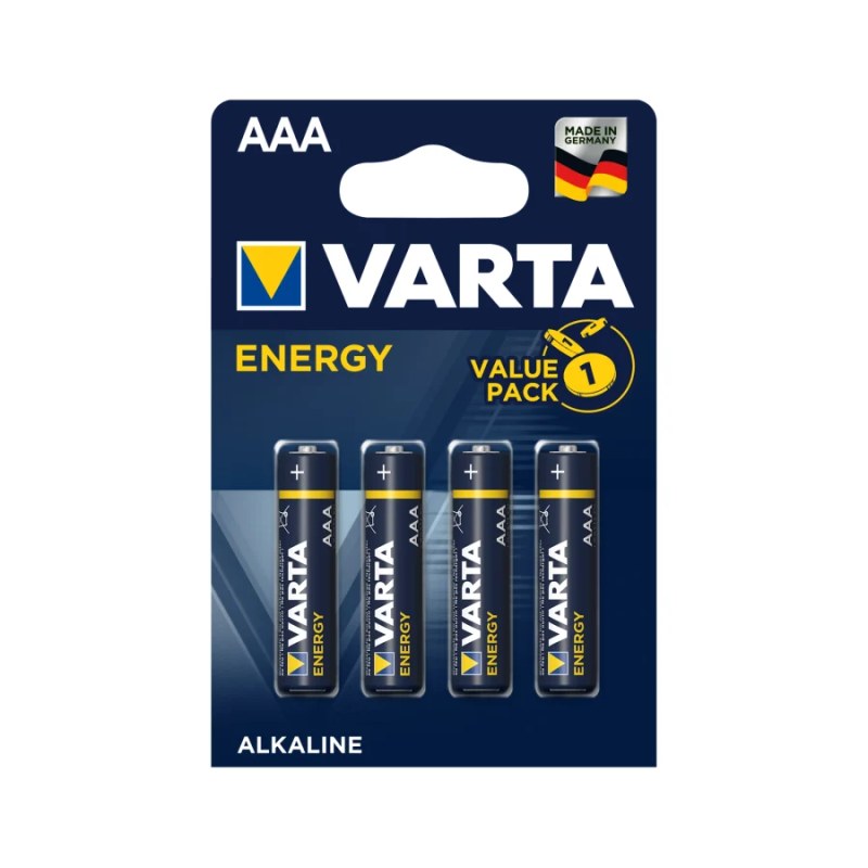 Baterii alcaline VARTA Energy AAA LR03, set de 4 buc.