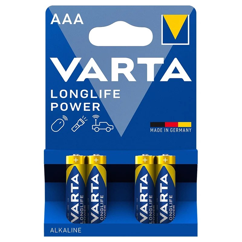 VARTA Longlife Power AAA LR03 alcalina, set 4 buc.