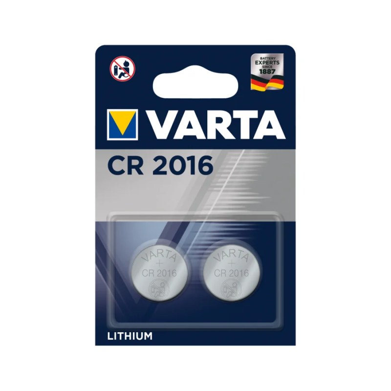 Baterie litiu CR2016 VARTA, set 2 buc, blister