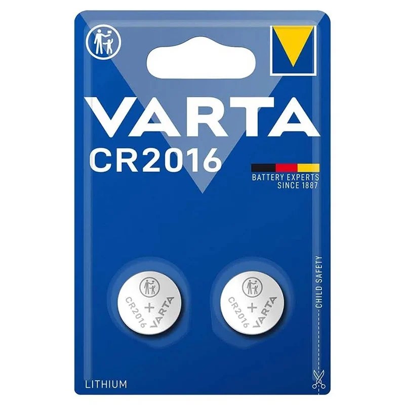 Baterie litiu CR2016 VARTA, set 2 buc, blister