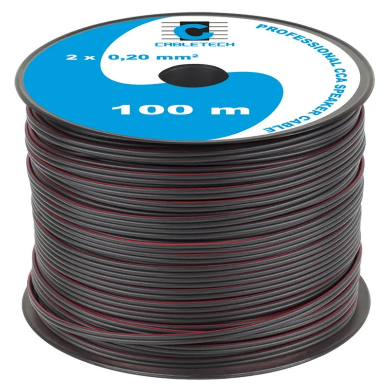 Cablu Difuzor CCA 2X0.20MM Negru 100M