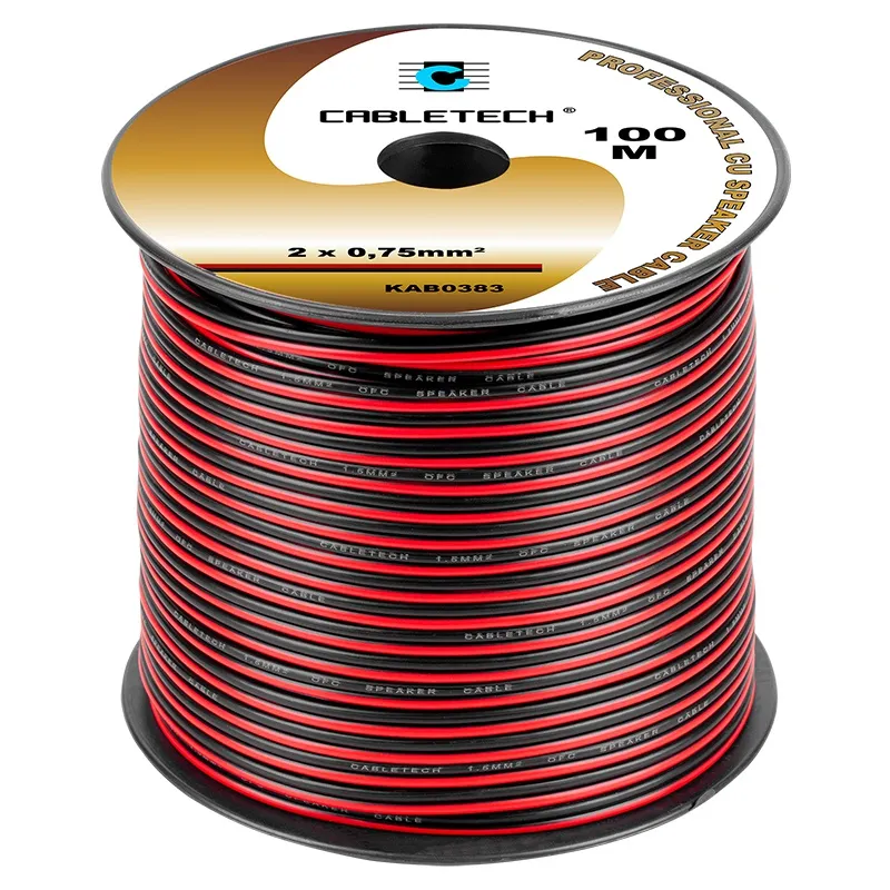 Cablu Difuzor Cupru 2X0.75MM Rosu/Negru 100M