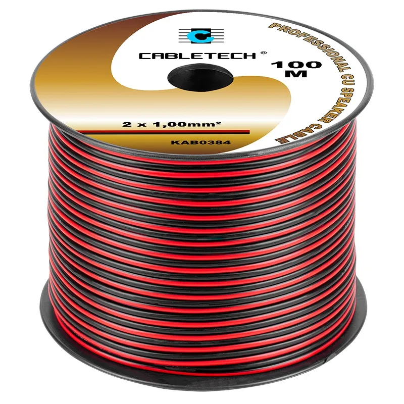 Cablu Difuzor Cupru 2X1.00MM Rosu/Negru 100M