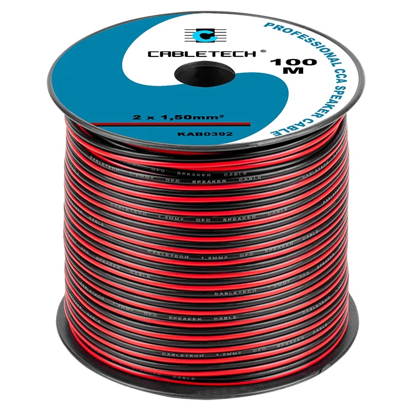 Cablu Difuzor CCA 2X1.50MM Rosu/Negru 100M