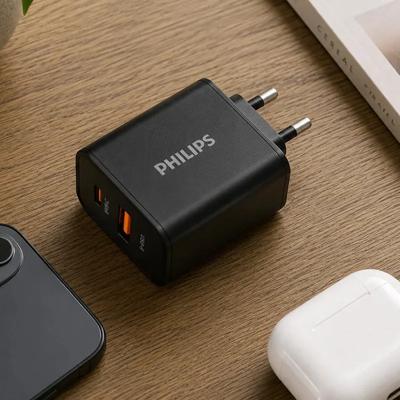 Alimentator Retea USB-A + USB C PD 25W Philips