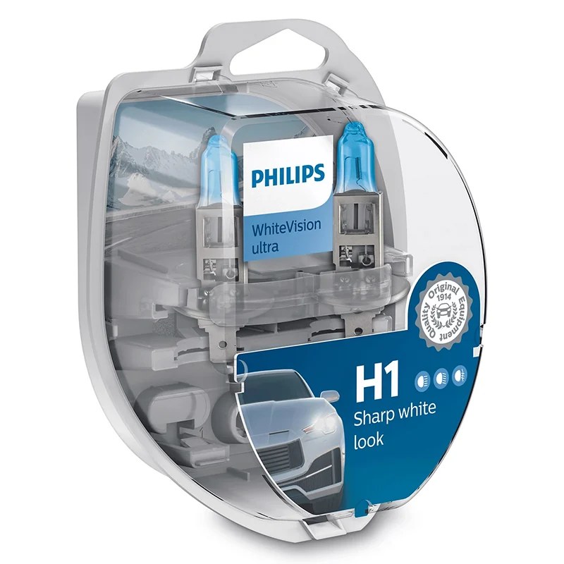 Set 2 becuri auto H1 Philips WhiteVision ultra