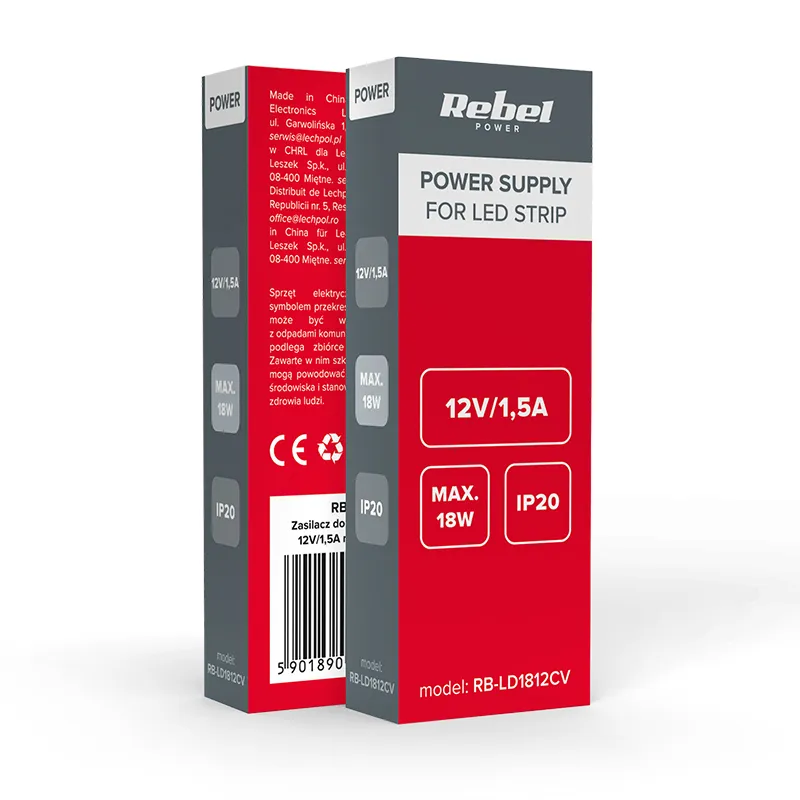 Alimentator Banda LED IP20 12V 1.5A 18W Rebel