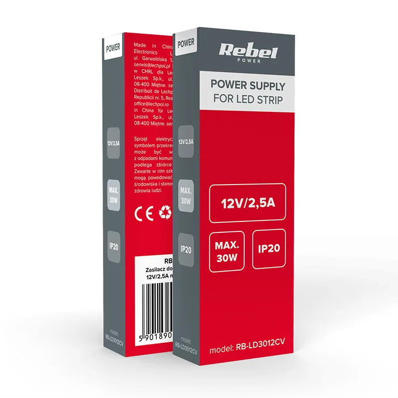 Alimentator Banda LED IP20 12V 2.5A 30W Rebel