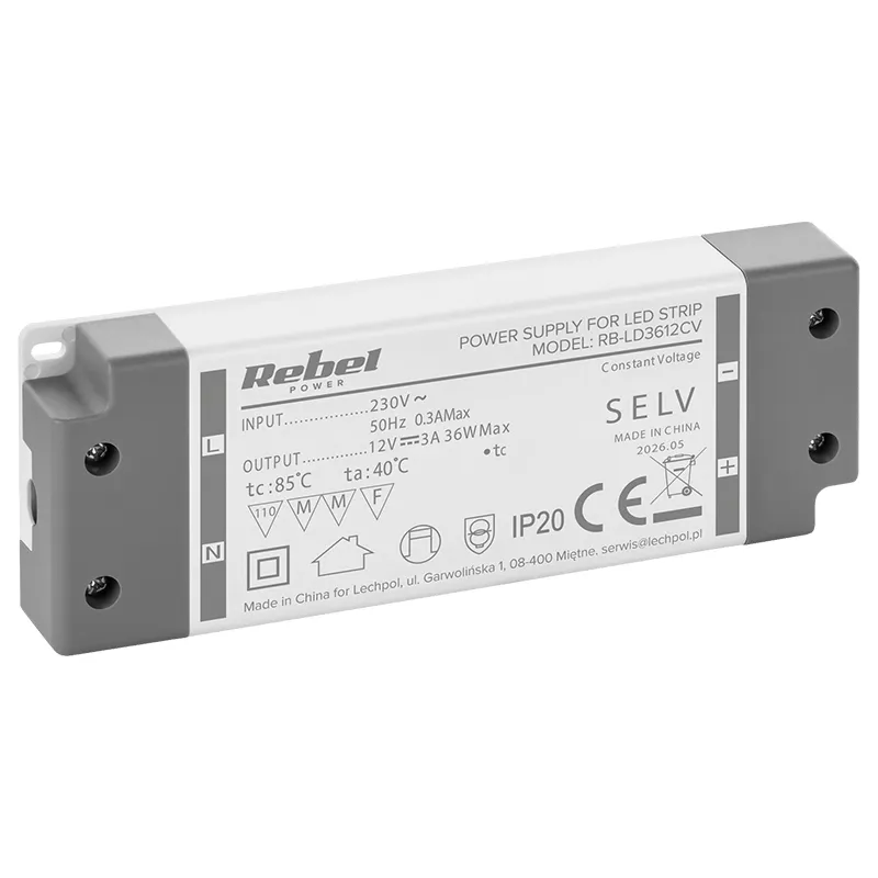 Alimentator Banda LED IP20 12V 3A 36W Rebel