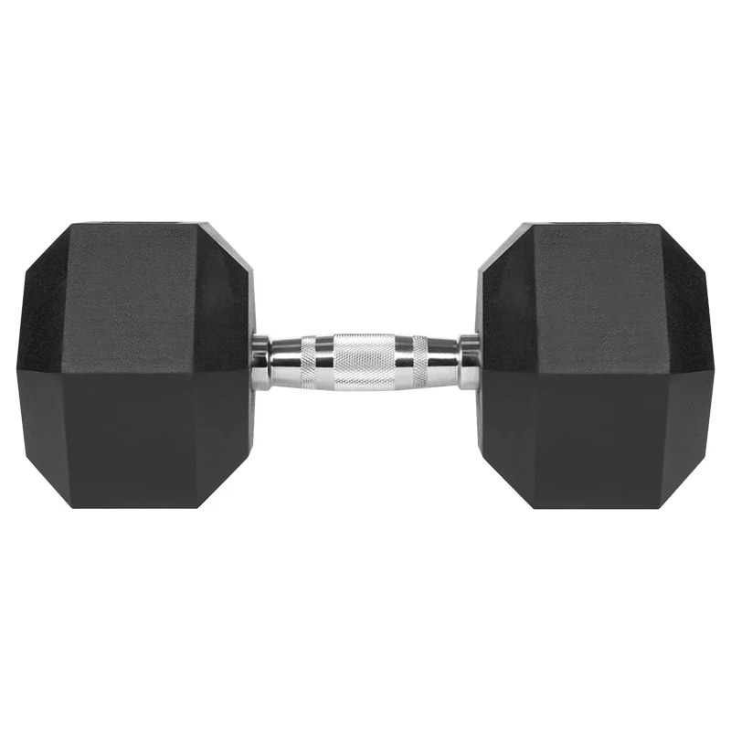 Gantera hexagonala din fonta cauciucata 25 kg Rebel Active