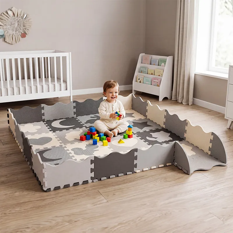 Covoras Educativ Puzzle 150X150CM cu Rama Rebel