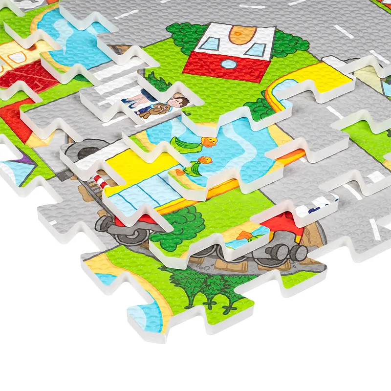 Covoras Educativ Puzzle 120X120CM Masini Rebel