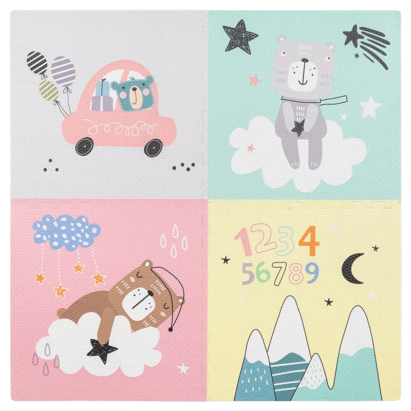 Covoras Educativ Puzzle 120X120CM Ursuleti Rebel