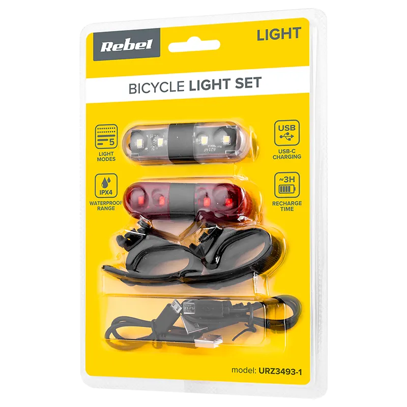 Set Iluminat Bicicleta Fata Spate USB
