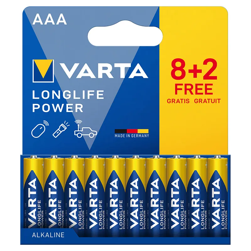 Baterie Alcalina Longlife Power LR03 8+4 Varta