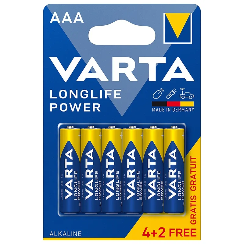 Baterie Alcalina Longlife Power LR3 4+2 Varta