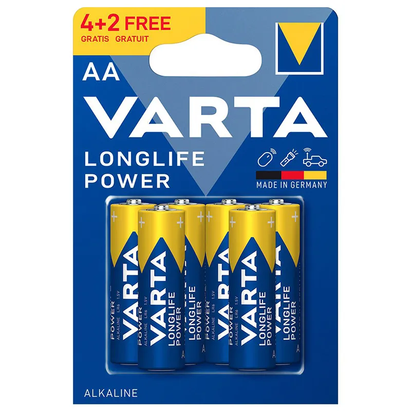 Baterie Alcalina Longlife Power LR6 4+2 Varta