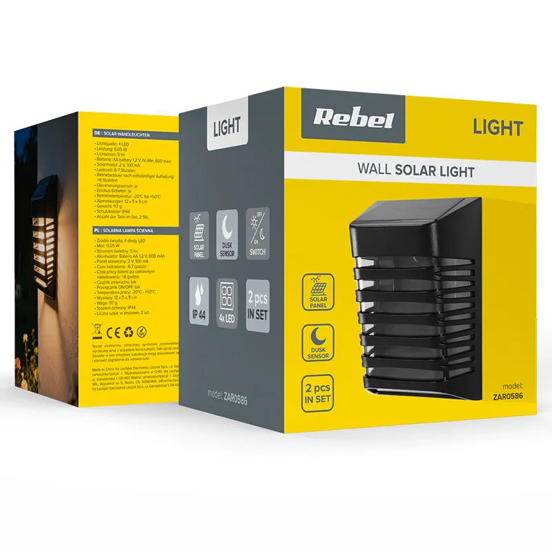 Lampa Solara Perete Set 2 Buc Rebel