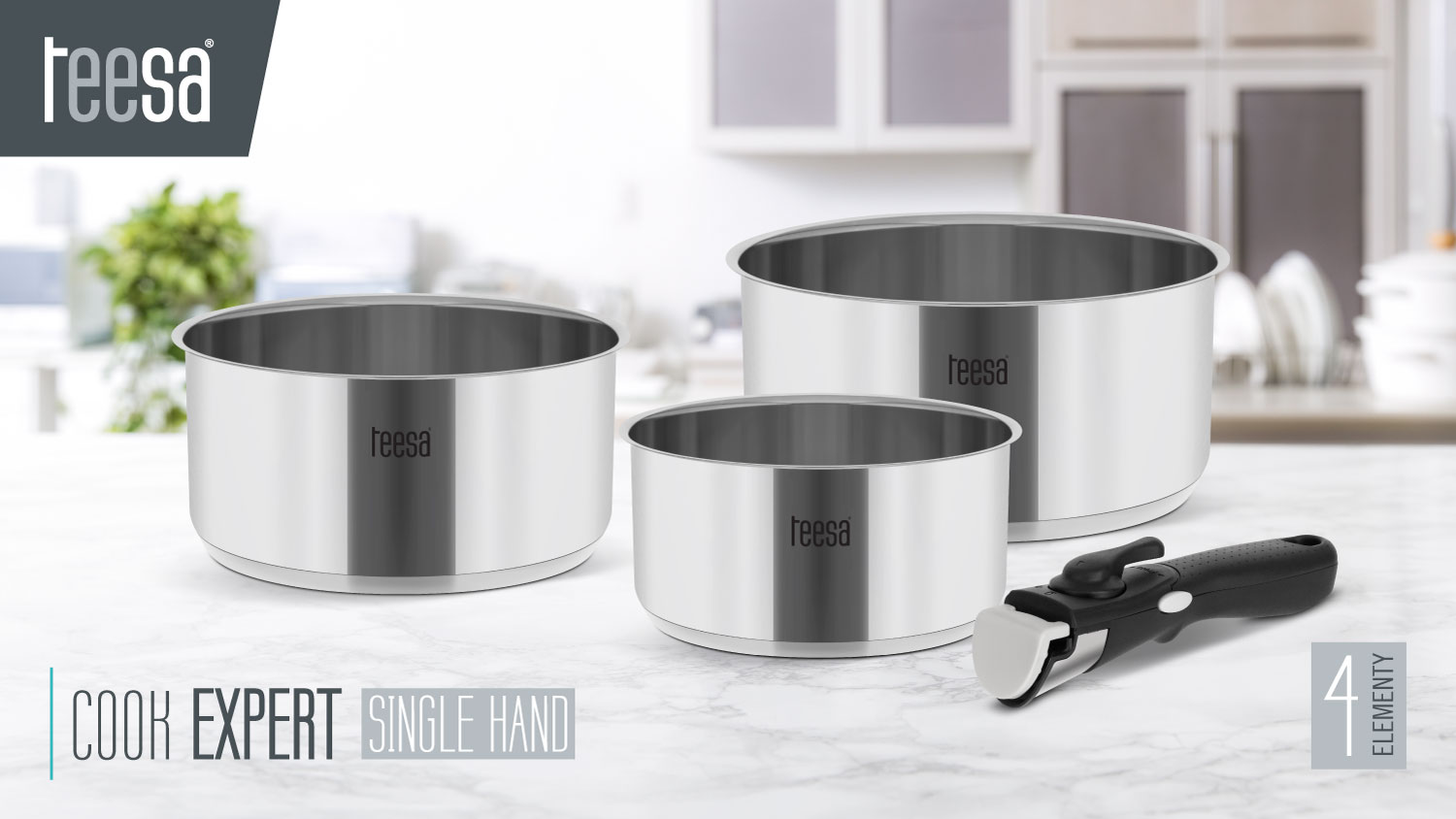 Set oale din otel inoxidabil Teesa COOK EXPERT SINGLE HAND Set oale din otel inoxidabil Teesa COOK EXPERT SINGLE HAND