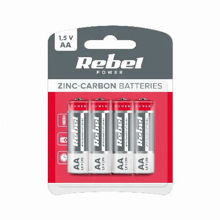 Baterie Rebel R6 AA zinc-carbon, blister 4 buc.