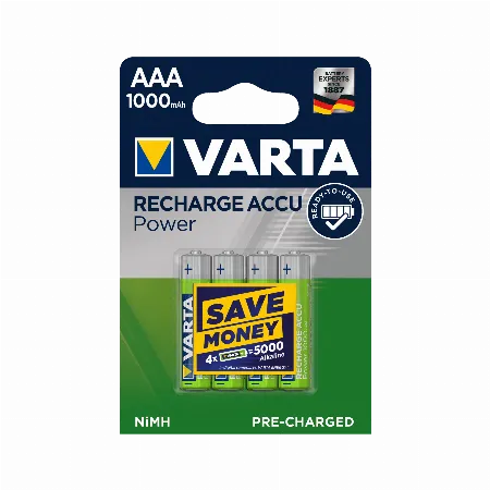 Acumulatori VARTA Recharge Accu Power AAA 1000 mAh, blister 4 buc.