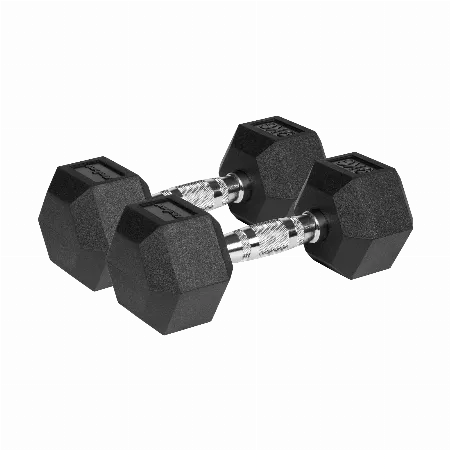 Gantere din fonta cauciucate HEX 2x9 kg Rebel Active
