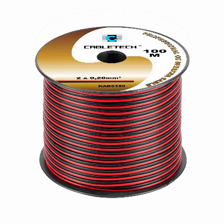 Cablu difuzor cupru 2 x 0,20 mm², negru-rosu, 100 m