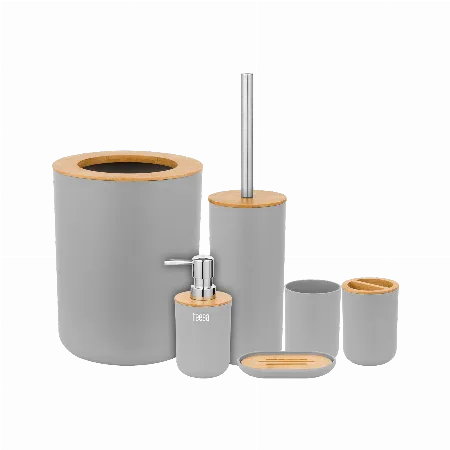 Set accesorii baie 6 piese gri Teesa