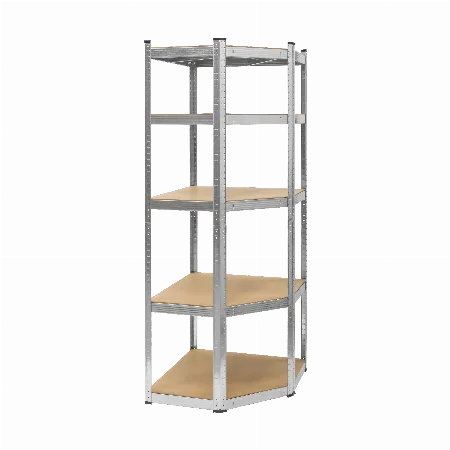 Raft metalic de colt cu 5 rafturi, argintiu, 875 kg