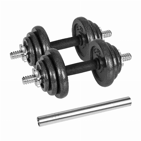 Gantere din fonta reglabile in valiza cu bara, set 20 kg Rebel Active