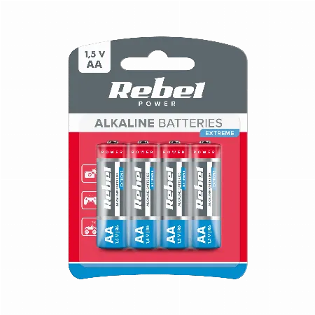 Baterii alcaline Rebel Extreme LR06 AA, 4 buc.