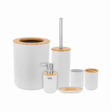 Set accesorii baie 6 piese Teesa alb