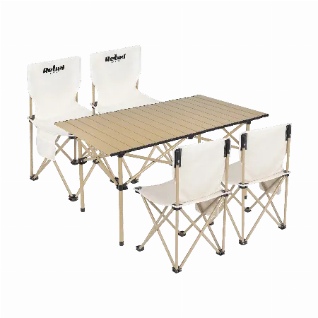 Set Camping Masa+4 Scaune Metalice Pliabil Rebel Active