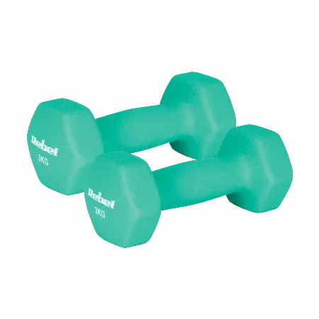 Gantere din fonta cu strat de neopren HEX 2 x 3 kg Rebel Active