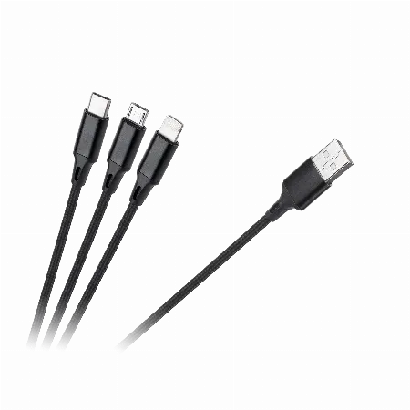 Cablu USB 3 in 1 microUSB, USB tip C, Lightning 100 cm