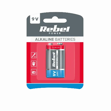 Baterie alcalina Rebel 9V 6LR61