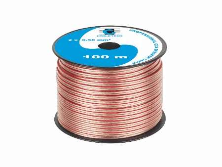 Cablu difuzor CCA 2 x 0,50 mm2 transparent 100 m