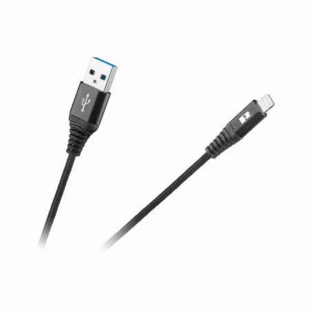 Cablu USB - Lightning 100 cm Rebel negru