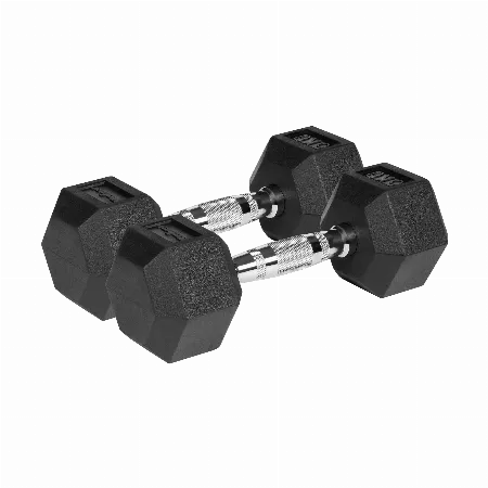 Gantere hexagonale din fonta cauciucata 2x5 kg Rebel Active