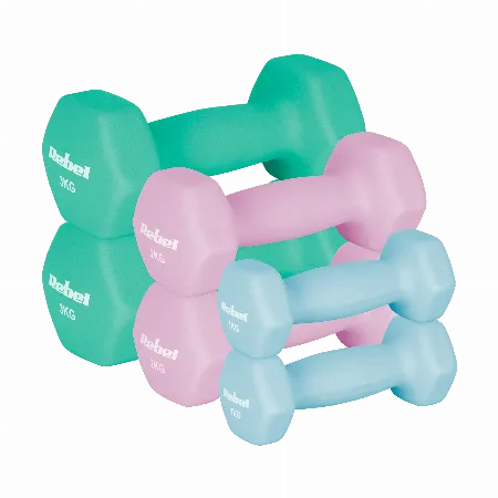 Set gantere neopren HEX 12 kg (6 buc), Rebel Active