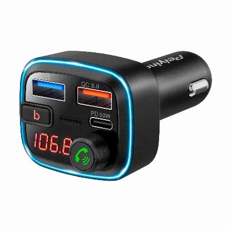 Transmitator FM auto cu Bluetooth 5.3, 2x USB si USB-C