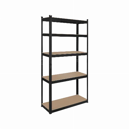Raft metalic de depozitare Rebel 180x90x40 cm negru, 5 rafturi MDF